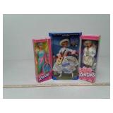 3 Barbie dolls