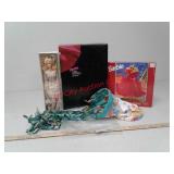 2 barbie dolls, puzzle, 1995 barbie windsock
