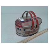 Decoware train metal lunch box with lid