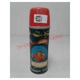 Vintage Aladdin Angler metal thermos with lid