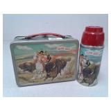 Brave eagle metal lunch box and thermos with