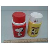 2 peanuts / Snoopy thermoses 1958, 1971