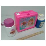 Barbie lunch box and 2 thermoses