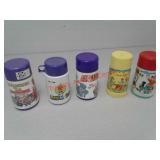 5 plastic thermoses - various conditions