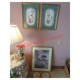 5 FRAMED PICTURES - HUMMINGBIRDS & MORE