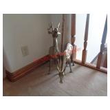2 BRASS DEER DECO