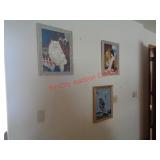 3 PAINT BY NUMBER FRAMED PICTURES