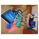 LAUNDRY BASKET & SEVERAL TOTE BAGS