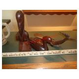 3 IRONWOOD ANIMAL CARVING DECO