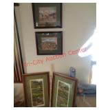 4 COUNTRY SCENE FRAMED PICTURES