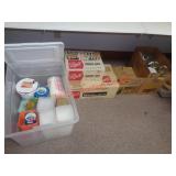 CANNING JARS, STORAGE TOTE & CONTENTS