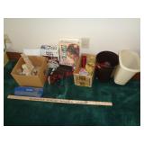 BLOOD PRESSURE MONITOR, HEATING PAD, TRASH CANS +