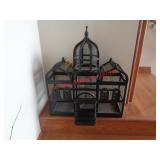 BLACK BIRD CAGE DECO