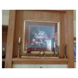 STILL LIFE PICTURE, CANDLE STICKS, BRASS DECO