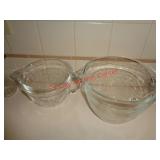 2 GLASS MEASURE BOWLS -FIRE KING & ANCHOR HOCKING