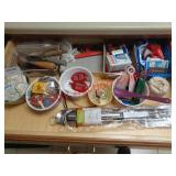 NEW BBQ TOOL SET, KEYCHAINS, MISC IN DRAWER