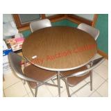 ROUND CARD TABLE & 4 CHAIRS