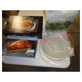 ALADDIN TEMPRESERVE, CASSEROLE DISH, GLASS PLATES