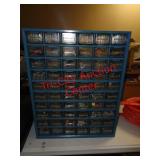 60 DRAWER METAL NUT / BOLT BIN W/ CONTENTS