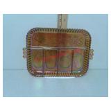 Carnival glass fruit print serving tray