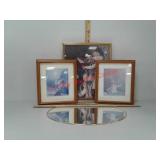 Assorted home decor includes 3 framed pictures
