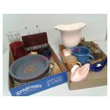 Misc job lot - metal pie pans, plates, vases and