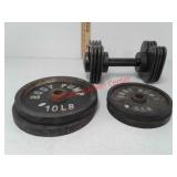 Adjustable hand weight and 5 and 10 lb cast iron