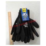2 new pair latex coated knit gloves