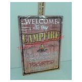 New campfire camping metal sign