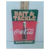 New Coca-Cola Bait and Tackle metal sign