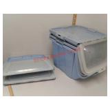 3 Tucker stackable storage totes with lids
