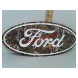 New oval Ford camo metal sign