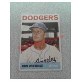 1964 Topps Don Drysdale LA Dodgers Baseball