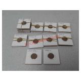 30 pennies coins - various years 1927 through