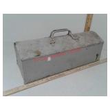Metal tool box with tray and contents of tools
