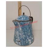 Antique blue and white porcelain tea kettle