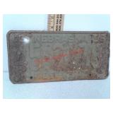 1958 Nebraska 45 county metal license plate