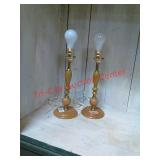 >set of 2 matching wood table lamps