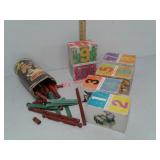 Vintage Playskool Lincoln Logs and set of 5