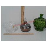 3 glassware candy dishes, Imperlux lead crystal
