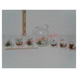 Vintage Arizona cactus drinking glasses and glass