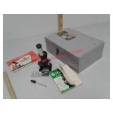 Vintage Gilbert microscope set in metal box