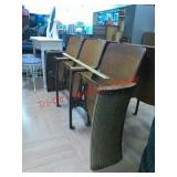 >row of 3 vintage theater seats made of cast