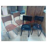 >set of 4 metal frame chairs