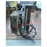 >2 antique vintage farm equipment wheels