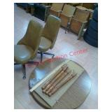 >kitchen dining table with leaf and 2 chairs on