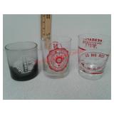3 Nebraska Huskers glasses jiggers