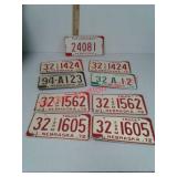 9 Nebraska metal license plates