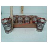 6 Coca Cola soda pop drinking glasses