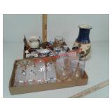 Carousel glasses, flower frogs, misc Deco +++